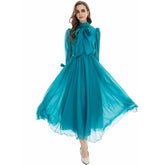 Lake blue flowing dress
