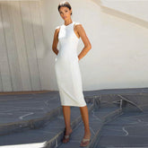 Elegant Pure White Hip Nightclub Party Dress
