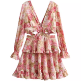 long sleeve floral skirt