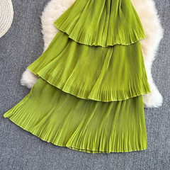 Off-the-shoulder strapless sweet ruffle maxi dress