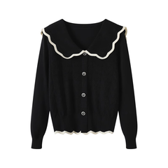 navy collar pullover sweater