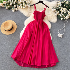 Rotes A-Linien-Sommerkleid