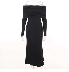 Vestido largo vintage de manga larga