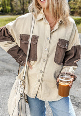 Chaqueta con cuello en contraste y dobladillo sin rematar