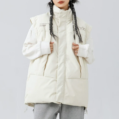 Einfarbiger Mantel mit Stehkragen