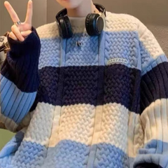 Stitching stripes trendy fashion"Sweater