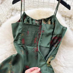 Strapskleid mit Retro-Print