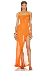 Irregular slit dress French dress banquet dress