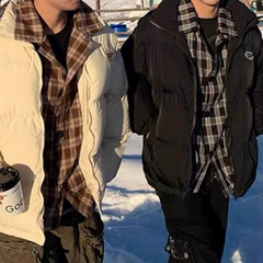 Daunenmantel mit Karomuster