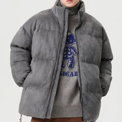 Casual Stand Collar Suede Warmth Coat