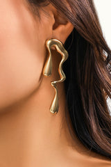 Alloy Irregular Drop - Shaped Dangle Earrings - Gold