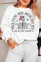 WEIHNACHTS-SWEATSHIRT MIT SKELETT-GRAFIK IN ÜBERGRÖSSE