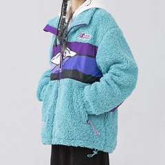 Abrigo Sherpa con parches de montaña