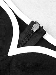 Layer Black Long Bodycon Bandage Dress