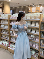 Kurzärmliges Kleid mit Puffärmeln für Damen