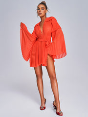 Empire Waist Party Chiffon Dress Draped Vestidos