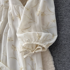 Blumenkleid im Retro-Stil Sommerkleid für Damen mit V-Ausschnitt