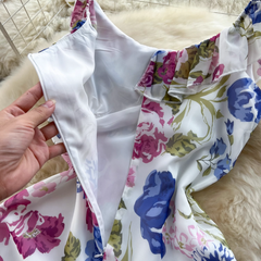 Geblümtes Rüschenkleid für Damen im Sommer