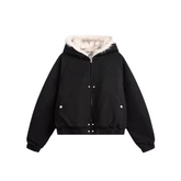 Abrigo con capucha y pelo acogedor