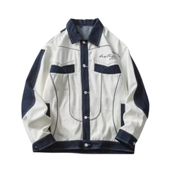 Jeansjacke mit Panel-Revers