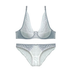 Ultradünnes transparentes Push-Up-BH-Set mit Spitzenstickerei