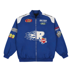 Chaqueta con letras de llamas de hip hop