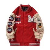 Vintage Contrast Stitch Varsity Jacket