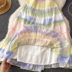 Damen Sommer Chiffonkleid