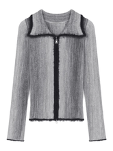 Suéter tipo cárdigan de punto con doble cremallera y color degradado