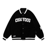 Abrigo suelto con letras bordadas y toalla