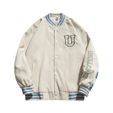 Lässige Baseballuniformjacke mit Schachbrettmuster