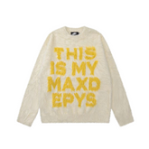 Retro lazy style letter loose"Sweater