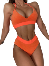 Bikini-Set mit überkreuzter Taille und hohem Bund