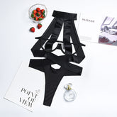 Einteilige Dessous aus Satinbandage | Dessous mit Harness | Ausgehöhlte Nachtwäsche-Bandage-Dessous