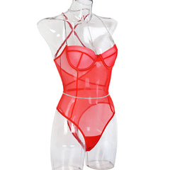 Netz-Bodysuit mit Strassverzierung