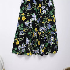 backless hollow y printed camisole MIDI dress