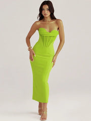 Women Elegant Strapless Bodycon Bandage Dress