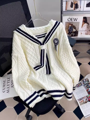 Women's navy collar sweater