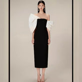 A niche butterfly bow French elegant high waisted dress dress