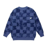 Süßer Pullover mit Doodle-Schachbrettmuster