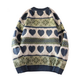 Patchwork Heart Jacquard Sweater