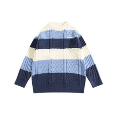 Stitching stripes trendy fashion"Sweater
