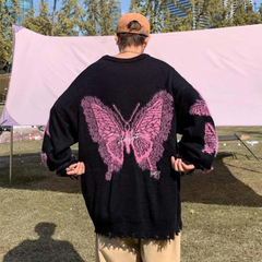 Suéter de jacquard con letras y mariposas de High Street