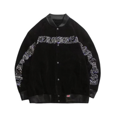 Vintage Letter Print Baseball Jacket