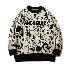 Suéter con estampado de dragón de dibujos animados lindo