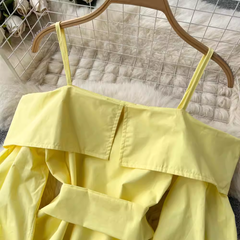 puff sleeve open back blouses