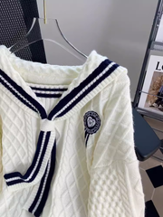 Women's navy collar sweater