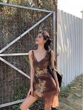 Damen Sommer V-Ausschnitt Strapskleid