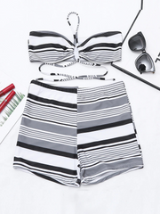 Bikini con estampado de rayas