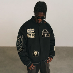 Black Wool Embroidered Jacket